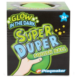 Master Toys & Novelties Glow in The Dark Super Duper Lime Green 4 inch Thermoplastic Resin Squish Ball