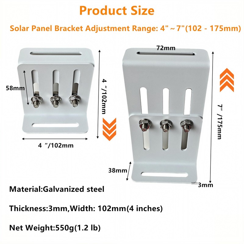 BIAXJUNY Adjustable Solar Panel Tilt Mount Bracket, Heavy Duty Solar