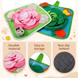 Yinkin 2 Pcs Rabbit Foraging Snuffle Mat for Small Animals Puzzle Toys Funny Interactive Nosework Feeding Mat for Bunny Hamsters Guinea Pigs Ferrets Chinchillas (13.8 x 13.8 Inches,Classic Style)