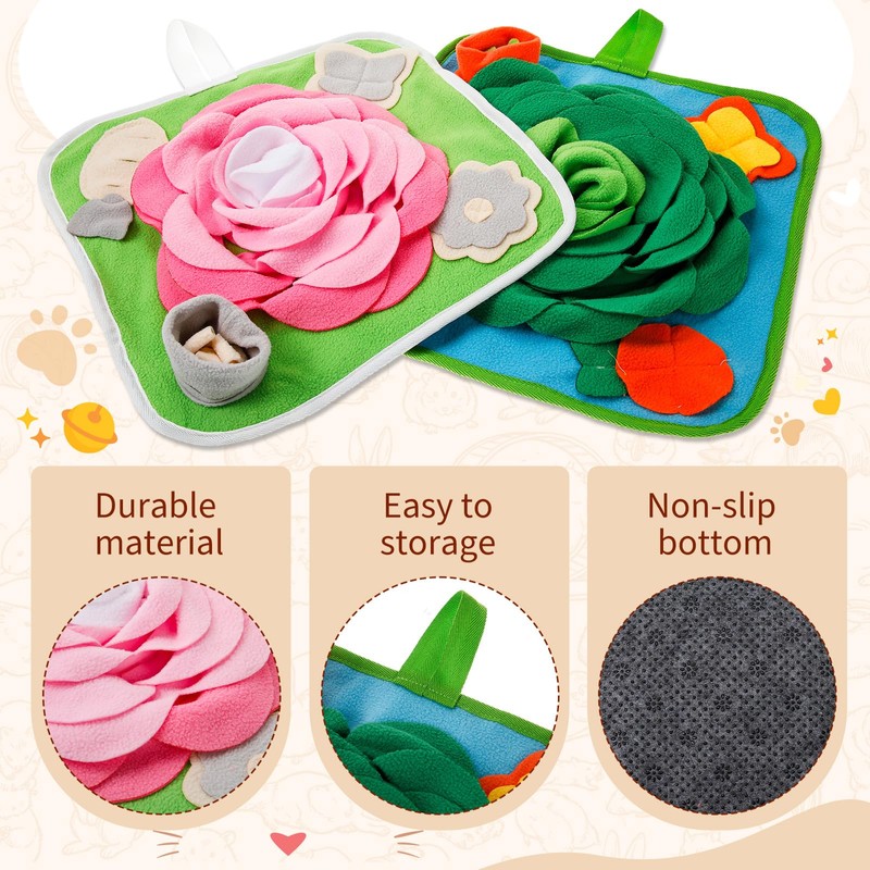 Yinkin 2 Pcs Rabbit Foraging Snuffle Mat for Small Animals