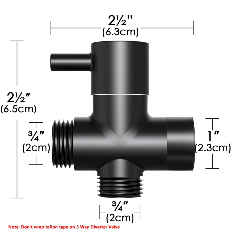 Linkidea Solid Brass G1/2" Shower Arm Head Diverter Valve, Shower