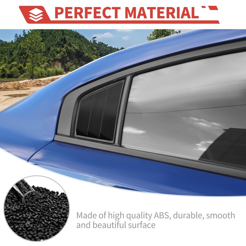 amayum Side Window Louvers Cover Shades fit for Dodge Charger