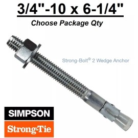 Simpson Strong-Tie 3/4"-10 x 6-1/4" Simpson Strong Bolt 2 II Concrete Wedge Anchor STB2-75614 - 10