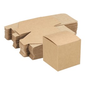 PATIKIL Paper Cardboard Boxes Paper Recycled Gift Corrugated Paper Box Brown 3.1 Inch x 3.1 Inch x 3.1 Inch for Party, Wedding, Gift Wrap Pack of 15