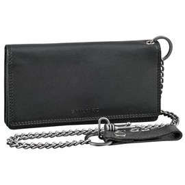 STILORD 'Leonidas' Men's Leather Wallet with Chain RFID Wallet Genuine Leather Vintage Wallet Men's Wallet Made of Genuine Leather, black, coin purse