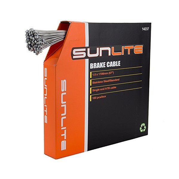 Sunlite Bulk Box Brake Cables, 1.6 x 1700mm, SS ATB, Box of 100