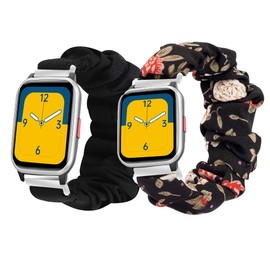 20mm Kids Smartwatch Band, Lamshaw Fabric Elastic Scrunchie Elastic Watch Band Kids Girls Cute Replacement Straps Compatible for HENGTO H69 Kids Smart Watch/Butele H69 Kids Smart Watch/H69 Kids Smart