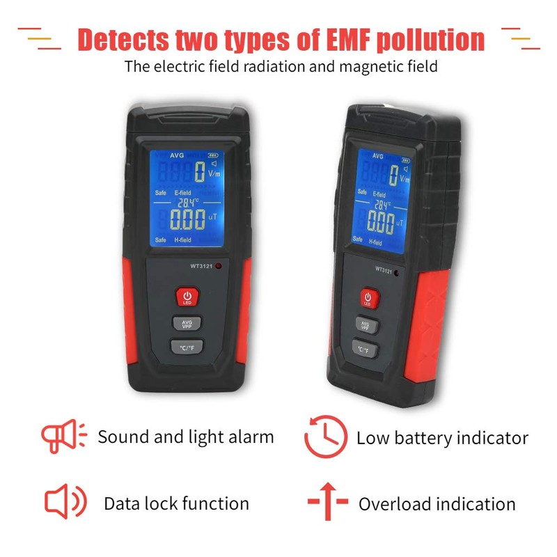 EMF Meter EMF Meter Mini LCD Portable Electromagnetic Radiation Detector