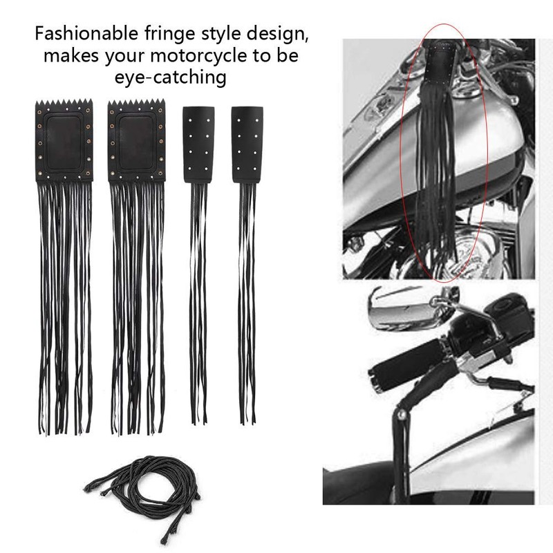 Motorcycle Handlebar Tassel Cover, 2 PCS Universal Synthetic Leather Motorcycle