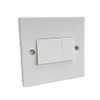 3 Gang 2 Way Light Switch, 10A 230V, White, 85mm