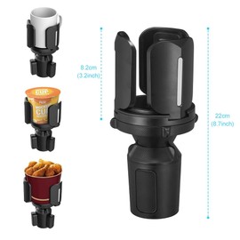 JSCARLIFE Car Cup Holder, Car Cup Expander Car Accessories for Car Adapter Expander Organizer with Three Clamps Adjustable Fits Bottles & Big Drinks