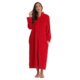 Just Love Plush Zipper Lounger Robe 6729-RED-2X
