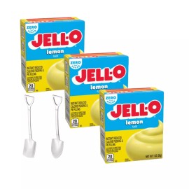Jell-O Pudding 1oz Box(3-Pack) Mini Shovel Spoons (Zero Sugar Lemon)