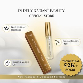 Purely Radiant Beauty Viral Lash & Brow Growth Serum – Organic, Vegan, Prostaglandin-Free – Thicker Longer Lashes – Castor + Rosemary Oil – TikTok Favorite- 53K+ Sold:_1 Pack
