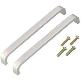 LAUBLUST Furniture Handles Set of 2 Aluminium Silver Hole Spacing 128 mm Modern Metal Handle Design