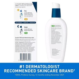 CeraVe PM Facial Moisturizer, Lotion Face Ultra-Light 3 oz