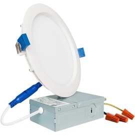 VLOSUN 6 Pack 6 Inch LED Recessed Light, 5CCT Ultra-Thin LED Recessed Ceiling Light, Flat Can Lights with NightLight,Selectable 2700K-6000K Dimmable, 1200LM Downlight ETL and Energy Star