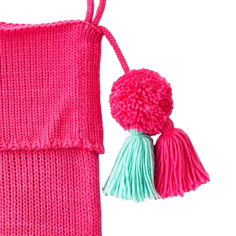 Holiday Time 36inch Christmas Pink Jumbo Knit Stocking