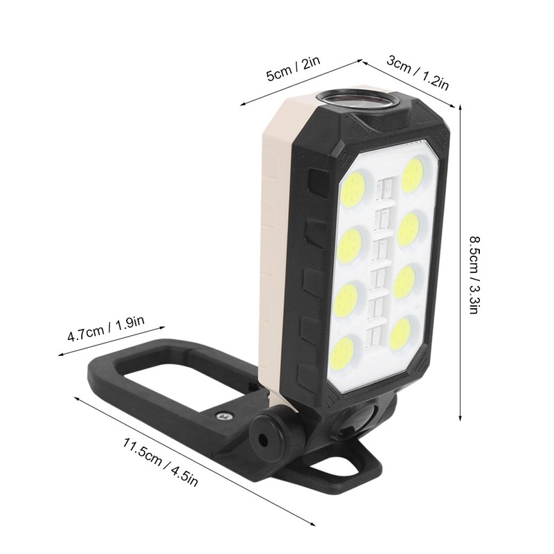 Portable COB Work Light USB Rechargeable Folding Working Lamp with