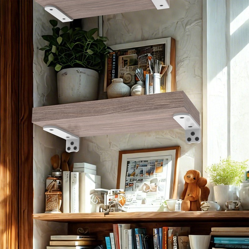 Neevolve Floating Shelf Bracket, 8 Inch 6PACK White Heavy Duty