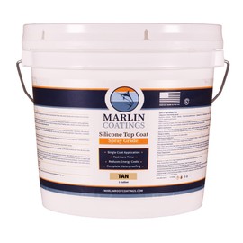 100% Silicone Roof Sealant - Self Leveling - Complete Waterproofing - Easy One Coat Application - Designed for Your RV, Camper, Trailer, Commercial Building… (1 Gallon, Tan)