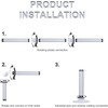 30inch Wall/Ceiling Mounted Detachable White Iron Clothes Bar Heavy Duty
