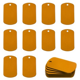 MECCANIXITY 24 Pack Rectangle Aluminum Blank Tags 50 x 30 x 1mm Engraving Stamping Blanks Metal Blank Label Dog Pet Tags for DIY Jewelry Stamping Tools, Yellow
