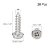 sourcing map Phillips Hex Washer Self Tapping Screws, M6 x