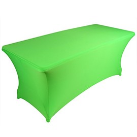 banquetbay Spandex Fitted Stretch Table Cover for 6ft Folding Table, Rectangular Cocktail Tablecloth, Perfect for Parties, Wedding, Banquet and Festival Elastic Table Cloth(Neon Green,6ft)