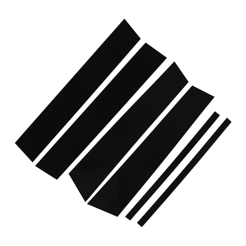 FZJDSD 6PCS Glossy Black Pillar Post Door Window Trim Cover