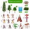 28-Piece Canlierr Native American Indian Plastic Figurines & Model Trees