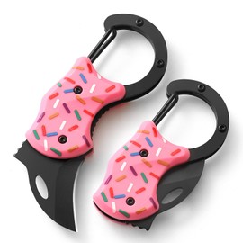 Donut Folding Pocket Utility Knife,1.34''Blade Small EDC Knife,Pink Pocket Knife for Women Men,Cute Folding Knife Box Cutter，Perfect Christmas Gift for Women（Donut）