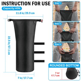 Esmorah 160 LBS Canopy Sand Bags Set of 4, Extra Large Heavy Duty Tent Gazebo Outdoor Sandbags for Canopy Legs, Black Pop Up Pergola Weights Sand Bags