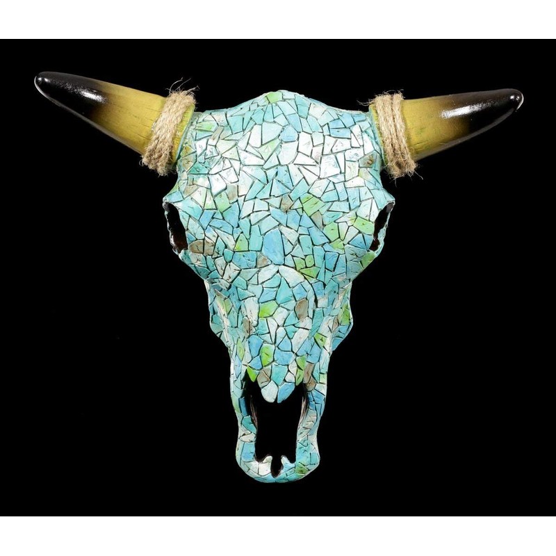 Figures Shop GmbH Wall Relief – Turquoise Cow Head with