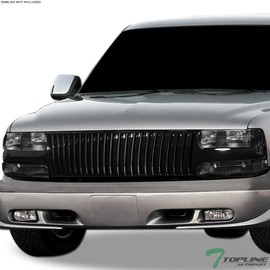 TLAPS 7422438625670 Compatible With 1999-2002 Chevy Silverado 1500 2500/2000-2006 Tahoe Suburban Glossy Black Vertical Front Bumper Grill Grille