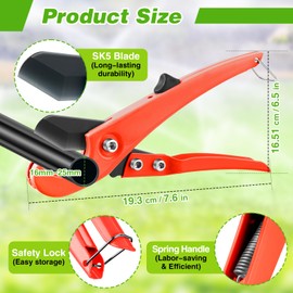 Feekoon Drip Irrigation Tubing Cutter Hole Punch Tool, Irrigation Sprinkler Hose Cutter, 2 in 1 Combination Drip Punch Tool for Garden PE Pipe 16 20mm (Orange)