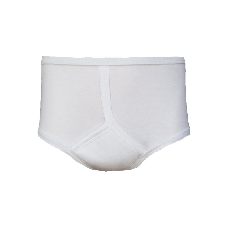 MENS TRADITIONAL Y FRONT INCONTINENCE PANT - WHITE