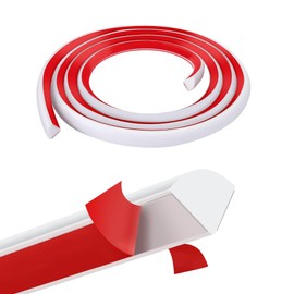 Gaahing Peel and Stick Quarter Round Molding, 1/2" x 78" Flexible Self-Adhesive Rubber Trim for Corner Edges of Wall, Floor, Countertop, Shower Base