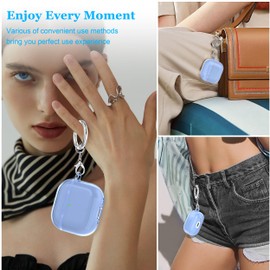 MHYALUDO for AirPods 4th Generation Case Cover 2024, Military-Grade Shockproof, Soft TPU Highly Transparent Anti-Yellowing for AirPods 4 Case with Cleaning Kit & Cute Round Buckle, Clear Blue