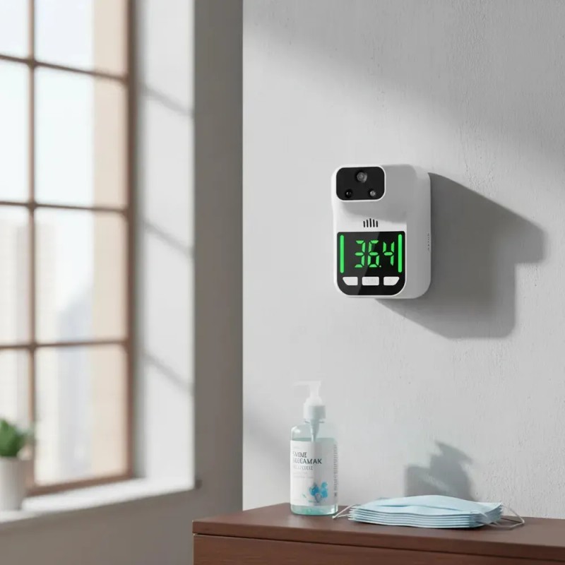 Termometro Digital De Pared Sin Contacto Color Blanco