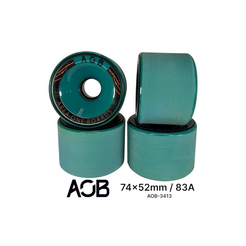 AOB Premium Longboard/Cruiser 2K Wheels (4 Pieces) Set Concentricity Calibrated