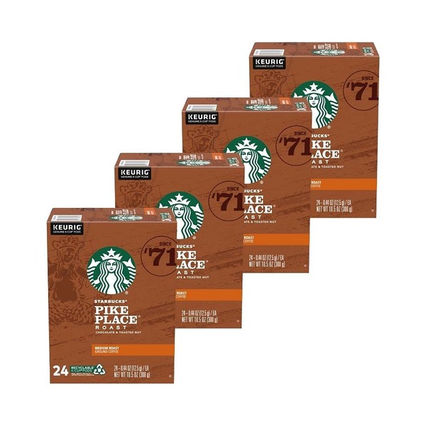 Starbucks Pike Place Roast Coffee Keurig K-Cups, 24Count (Pack of