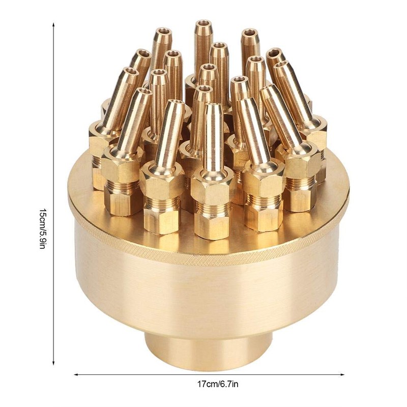 Fountain Nozzle Brass 3 Layers Adjustable Watering Sprayer Pond Sprinkle