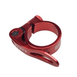 Platt Bicycle Seat Clamp with Quick Release Aluminium Alloy Seat Clamp, 28.6/31.8/34.9 mm, red, 31.8mm