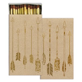 HomArt Large Decorative Gold Foil Arrows Candle and Fireplace Wood Matches (Set of 3)