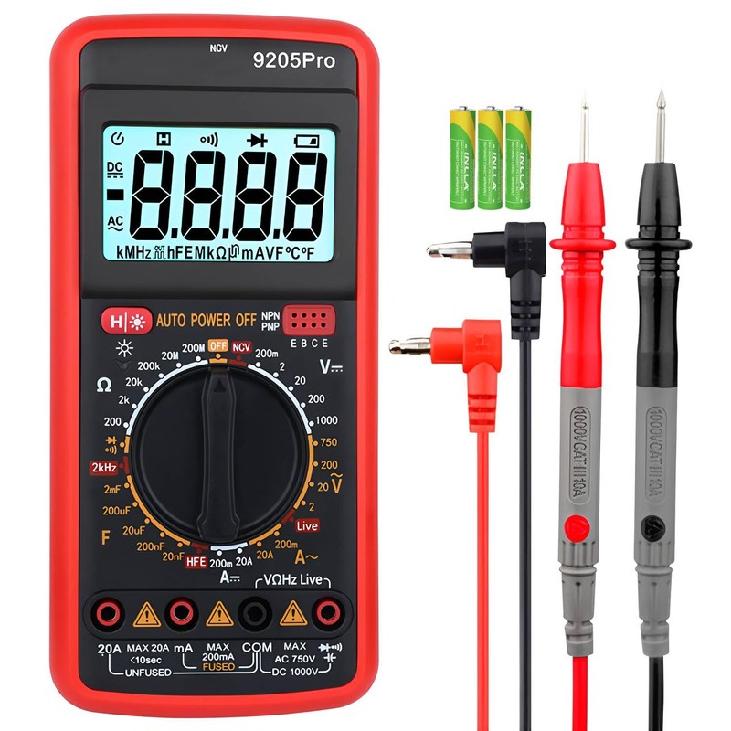 RENDIN Multimetro Digital - Profesional Automático Medidor de Corriente CCCA,