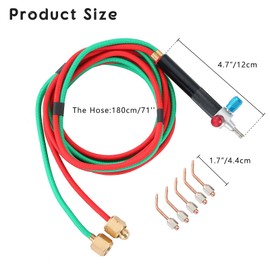 NATGAI Mini Oxygen Torch Kit, Mini Gas Little Torch Welding Soldering Gun, Practical Gas Oxygen Acetylene Torch with Flexible Hoses for Jewelry Repairing with 5 Weld Tips