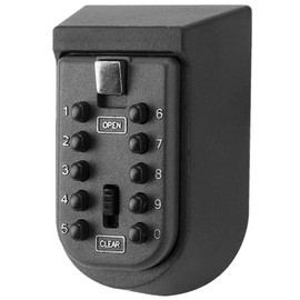 Caja de bloqueo de llaves para llave de casa, caja de bloqueo con cerradura de combinación de montaje en pared, cajas de seguridad con contraseña de 10 dígitos, caja de llaves con botón de presión de