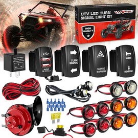 Kit de señal de Giro Universal UTV con bocina 110D, Kit Legal para Calle SXS ATV UTV para CFMOTO Polaris Ranger RZR Kawasaki Can-Am, Intermitente de 12 V con luz de Marcha atrás