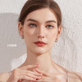 jiamiaoi Hoop Earrings for Men Women Titanium Hoop Earrings Stainless Steel Mens Hoop Earrings Silver Hoop Earrings 21mm